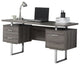 Computer Desk Home Office Laptop Storage Drawers 60"L Work Metal Brown