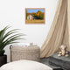 Patriotic Barn in Field Rural Landscape Framed Photo Paper Wall Art Prints, Red Oak, 11" X 14"