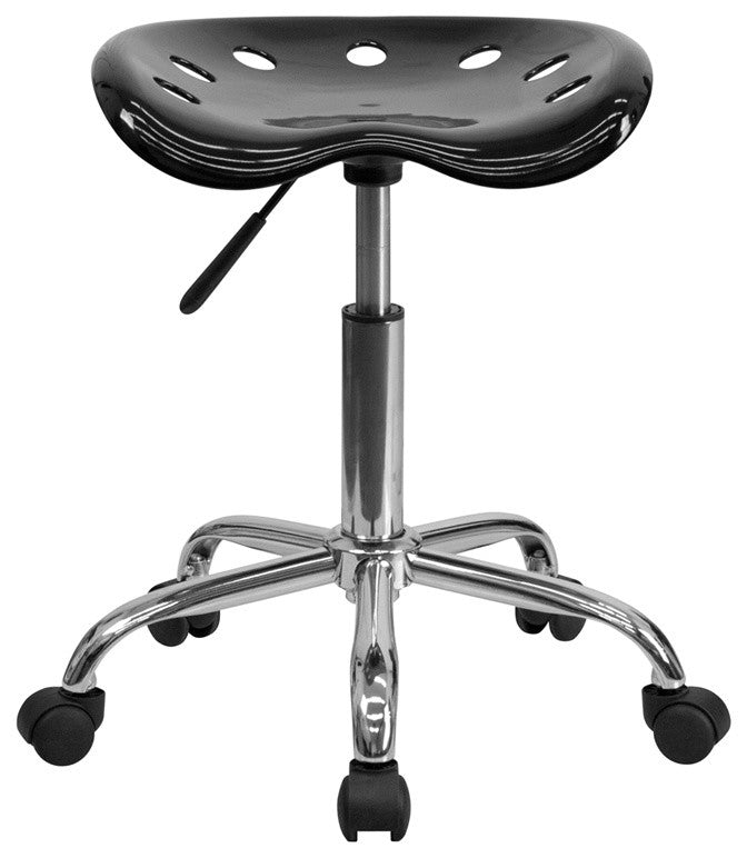 Beautiful Tractor Seat and Chrome Stool, Black