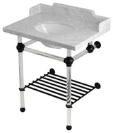 LMS30MAB0 30" Console Sink with Acrylic Legs (8", 3 Hole)