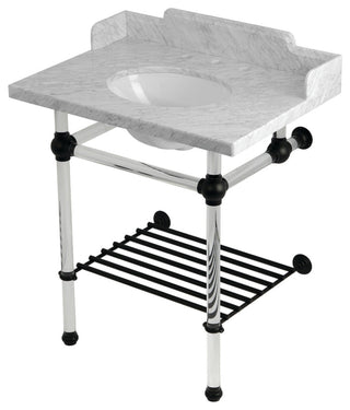 LMS30MAB0 30" Console Sink with Acrylic Legs (8", 3 Hole)