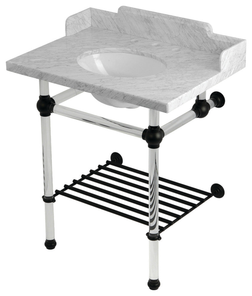 LMS30MAB0 30" Console Sink with Acrylic Legs (8", 3 Hole)