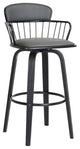 Willow Upholstered Wood Swivel Bar or Counter Stool