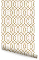 Geometric Hexagon Peel and Stick Vinyl Wallpaper, Gold, 24"w X 108"h