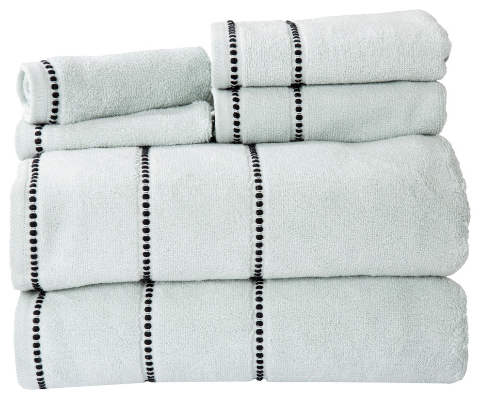 Lavish Home Quick Dry 100% Cotton Zero Twist 6 Piece Towel Set, Seafoam