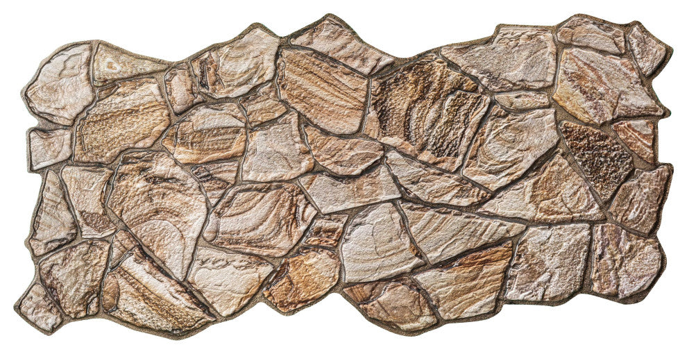 Faux Stone PVC 3D Wall Panels, Brown, Set of 10, Covers 51 sq ft