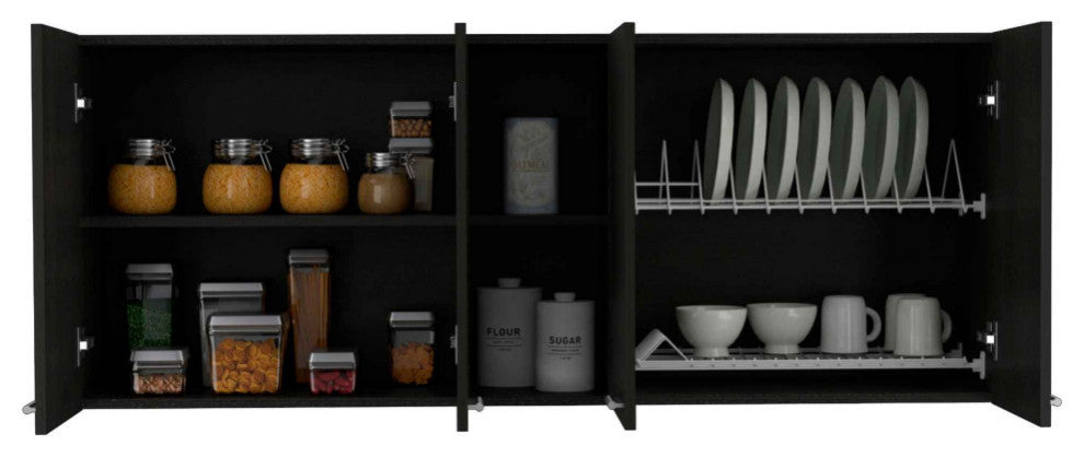 Winslow 59" Wall Cabinet, Black Wengue