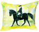Betsy Drake Black Horse and Rider Extra Large 20 X 24 Indoor / Outdoor Pillow