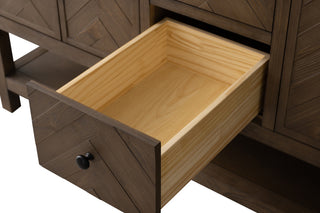 Landon Modern Herringbone Bathroom Vanity, 60", White Top