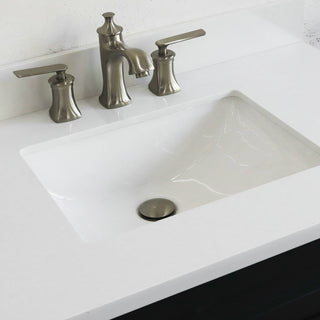 37" Single Sink Vanity, Dark Gray Finish With White Engineered Stone Top