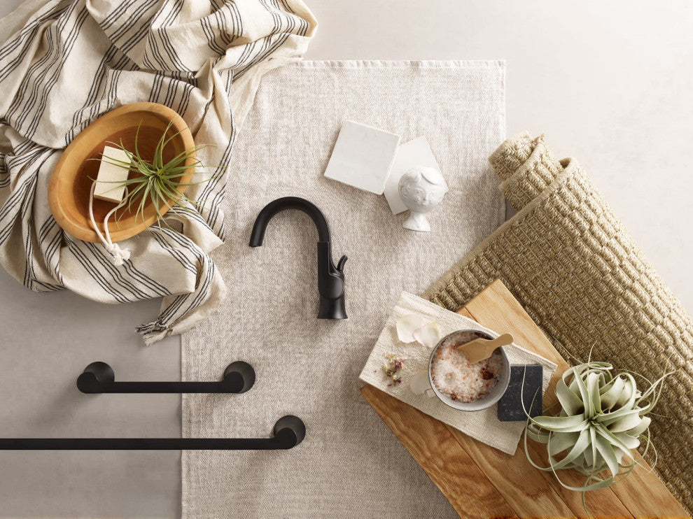 Moen YB0286 Doux 9" Wall Mounted Towel Bar - Matte Black