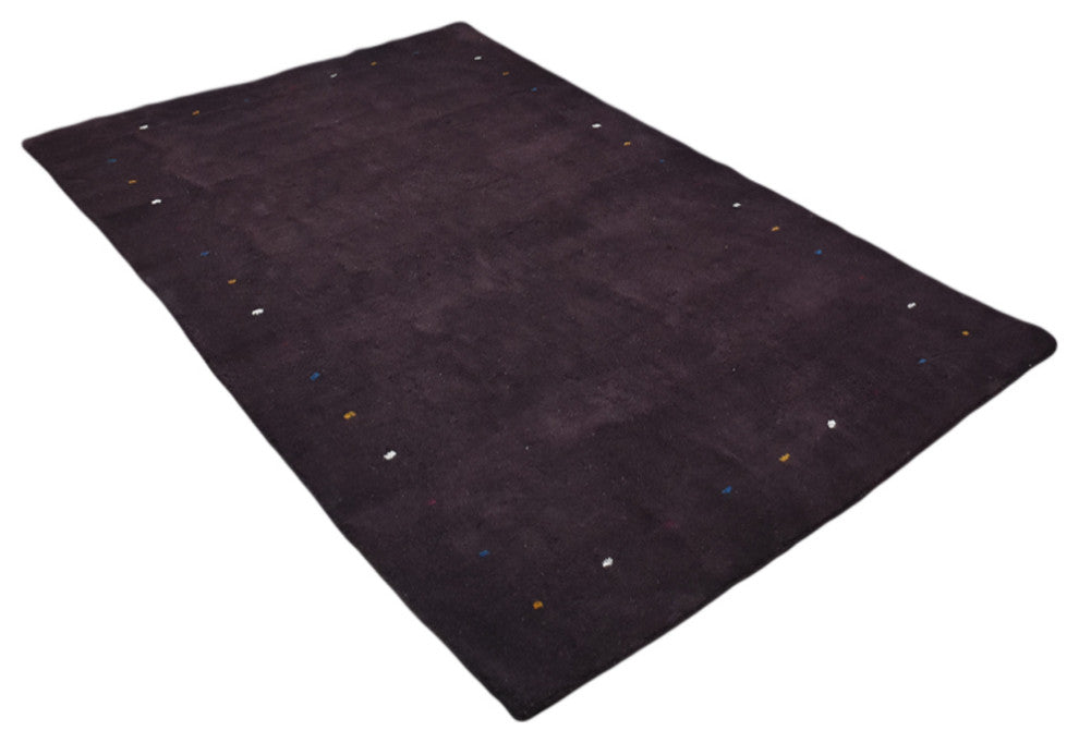 Hand Knotted Loom Silk Mix Area Rug Contemporary Brown