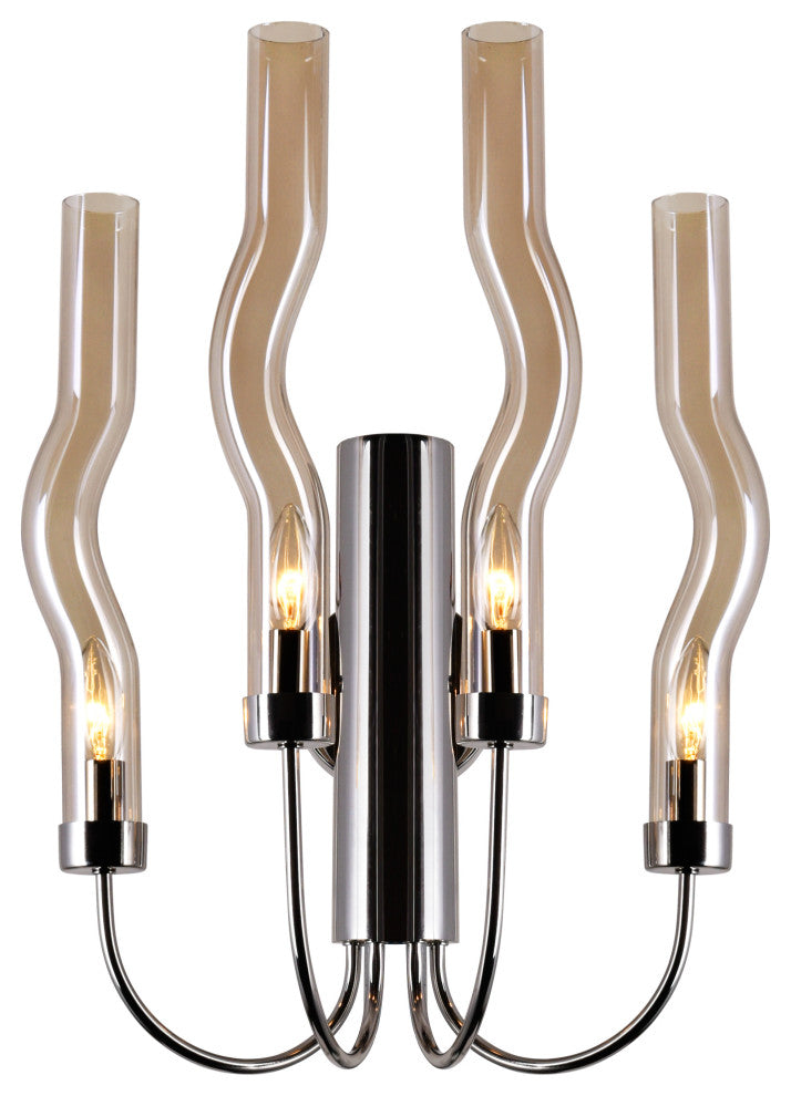 CWI Lighting 1203W15-4-613 Meduse 4 Light Sconce With Polished Nickel Finish