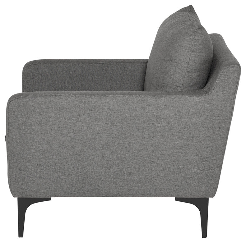 Anders Slate Grey Fabric Single Seat Sofa, HGSC503