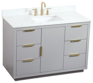 48" Single Bathroom Vanity, Gray, With Backsplash