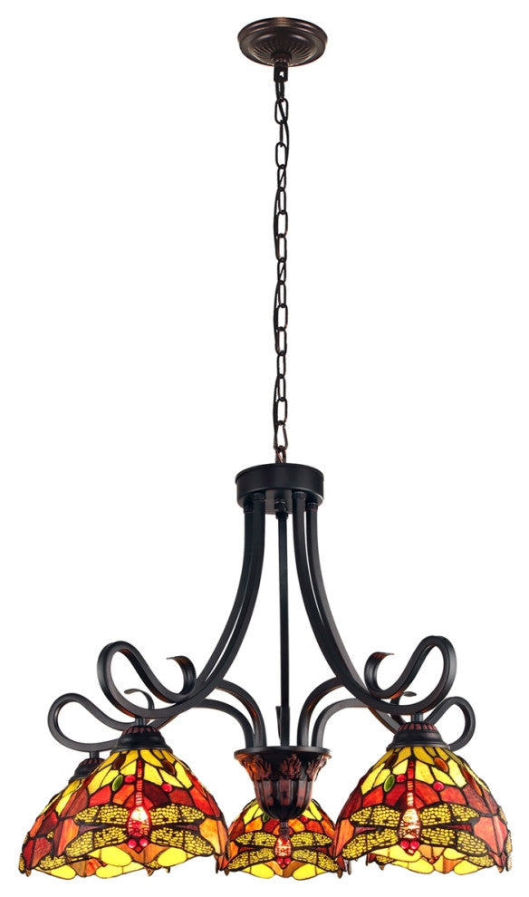 CHLOE Lighting CH3T471RD27-DD5 EMPRESS Dragonfly Bronze 5 LightLarge Chandelier