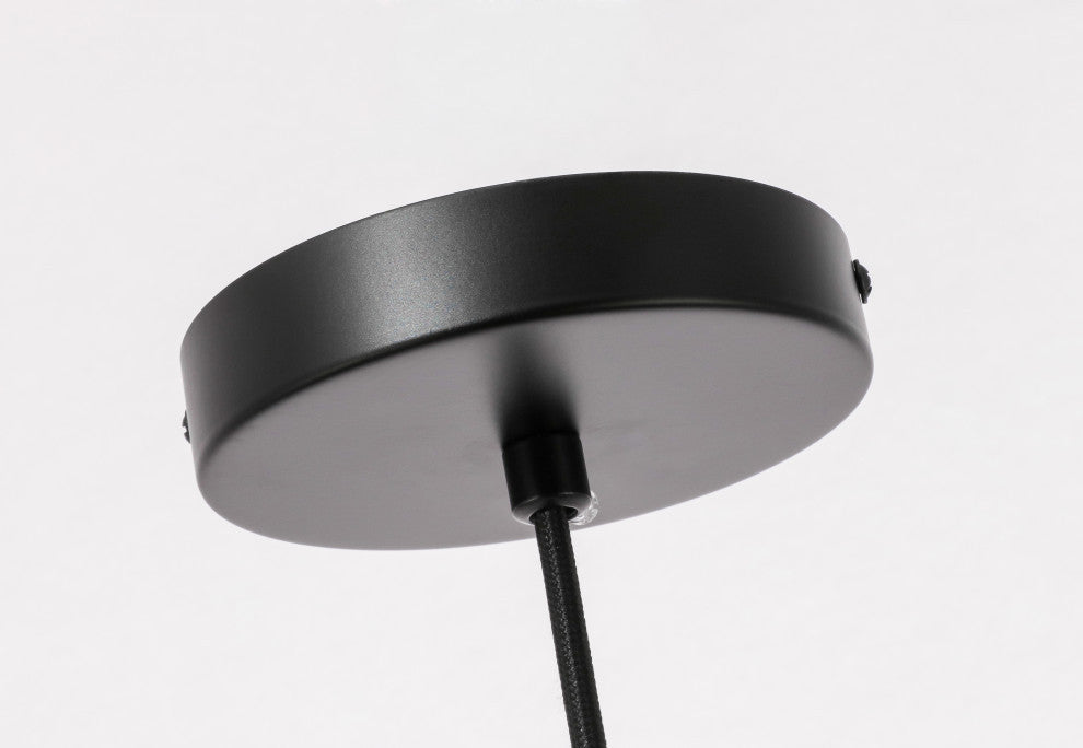 Black Finish And Clear Glass 1-Light Pendant