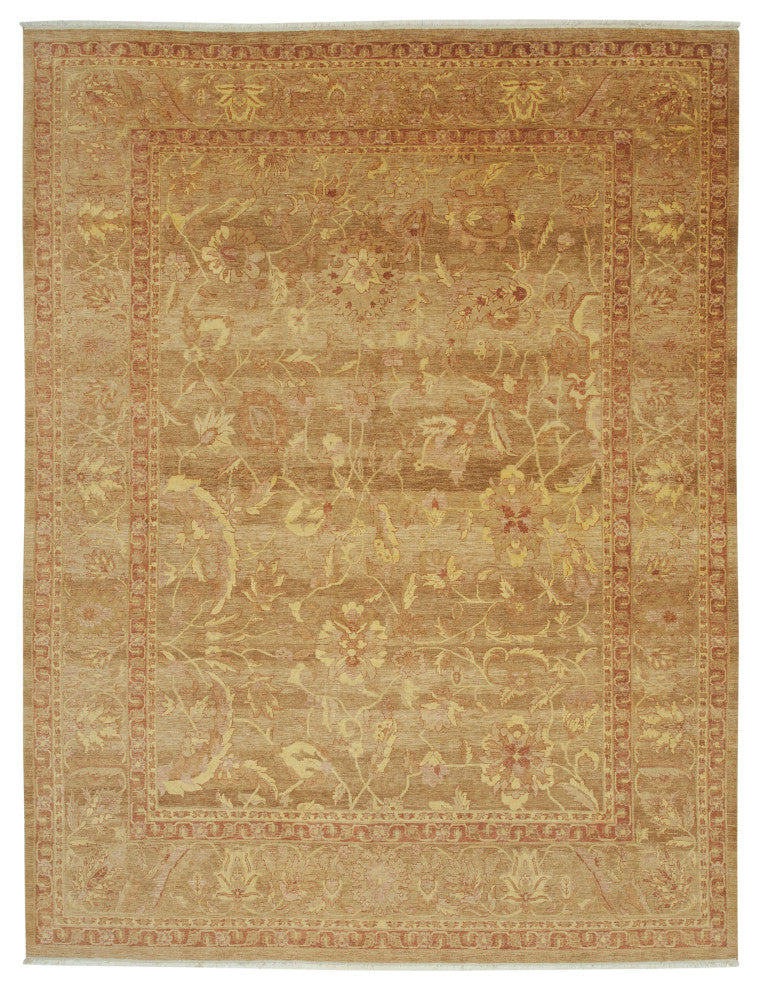 Rug N Carpet - Handwoven Oriental 9' 1" x 11' 10" Soft Oushak Area Rug