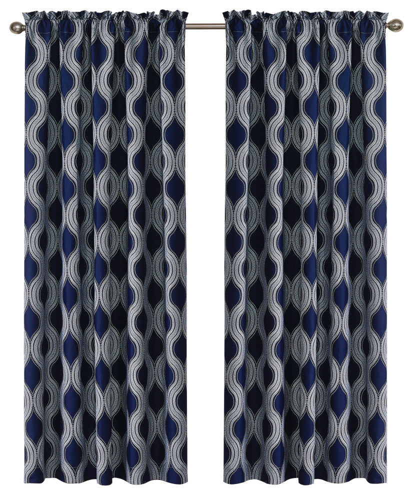 Charleston Curtains, Set of 2, Cobalt Blue, 60"x84"