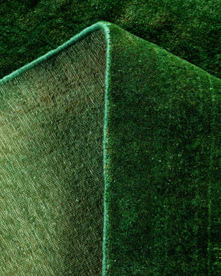 Overdyed, One-of-a-Kind Hand-Knotted Area Rug Green, 4'7"x6'10"