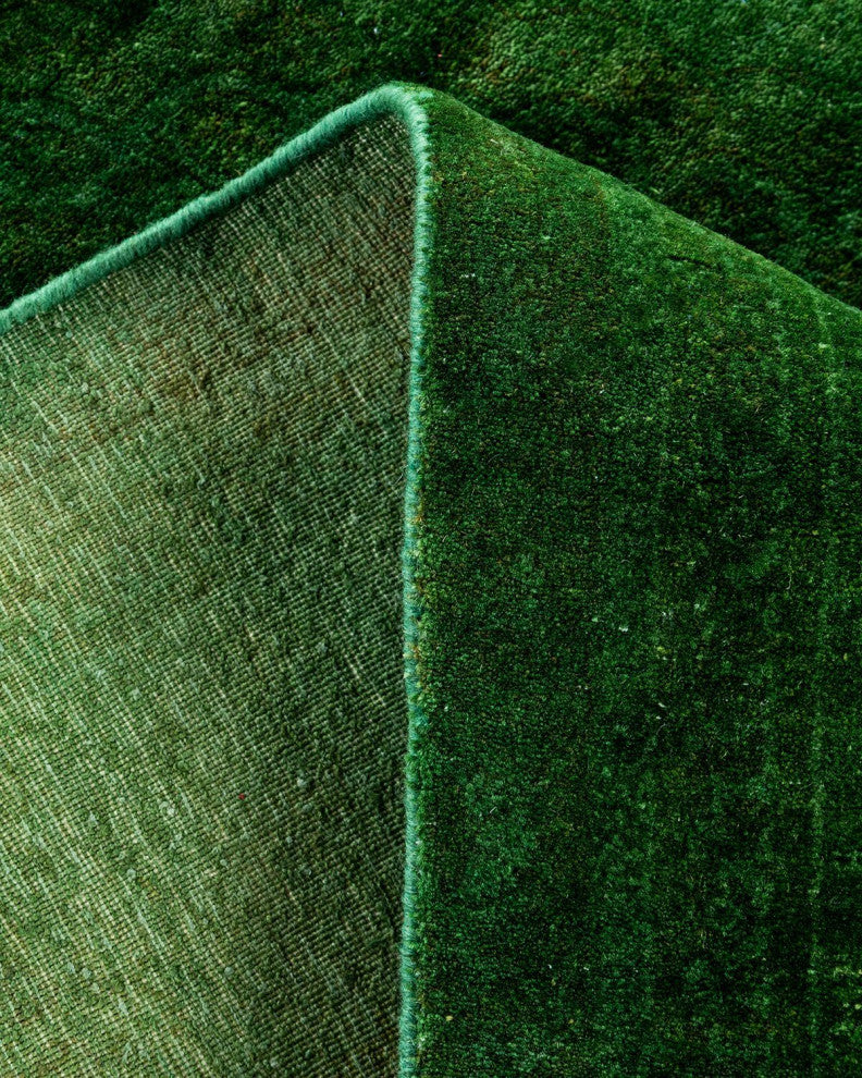 Overdyed, One-of-a-Kind Hand-Knotted Area Rug Green, 4'7"x6'10"