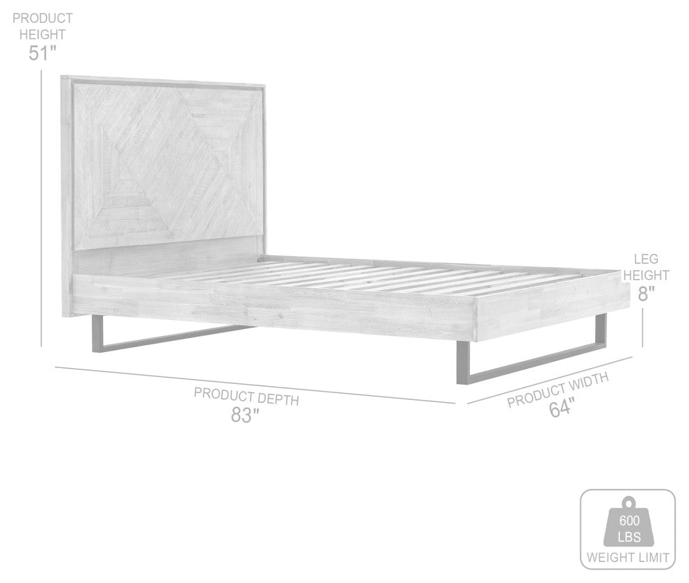 Peridot Queen Platform Bed Frame, Natural Acacia Wood