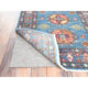 Steel Blue Afghan Super Kazak Wool Hand Knotted Runner Oriental Rug, 2'7"x9'9"