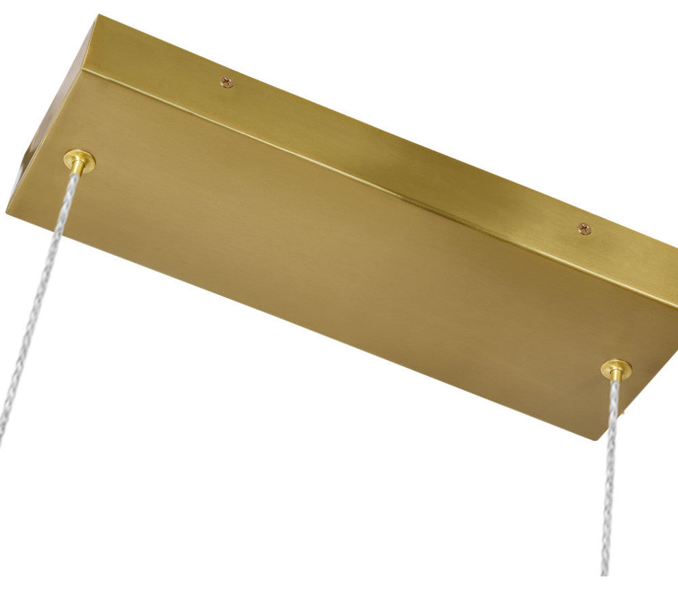 Sorrento 40" Linear ETL Certified Integrated LED Chandelier, Antique Brass