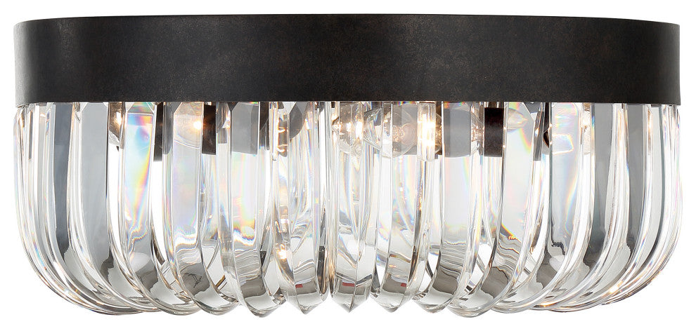 Crystorama Lighting Group ALI-B2005 Alister 5 Light 15"W Flush - Charcoal