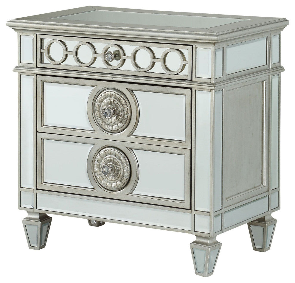 Varian Nightstand, Mirrored