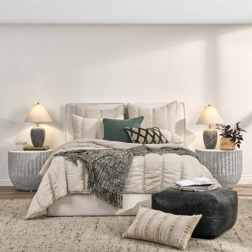 Rowen Sustainable Fabric Quilt by Kosas Home, Beige, Queen