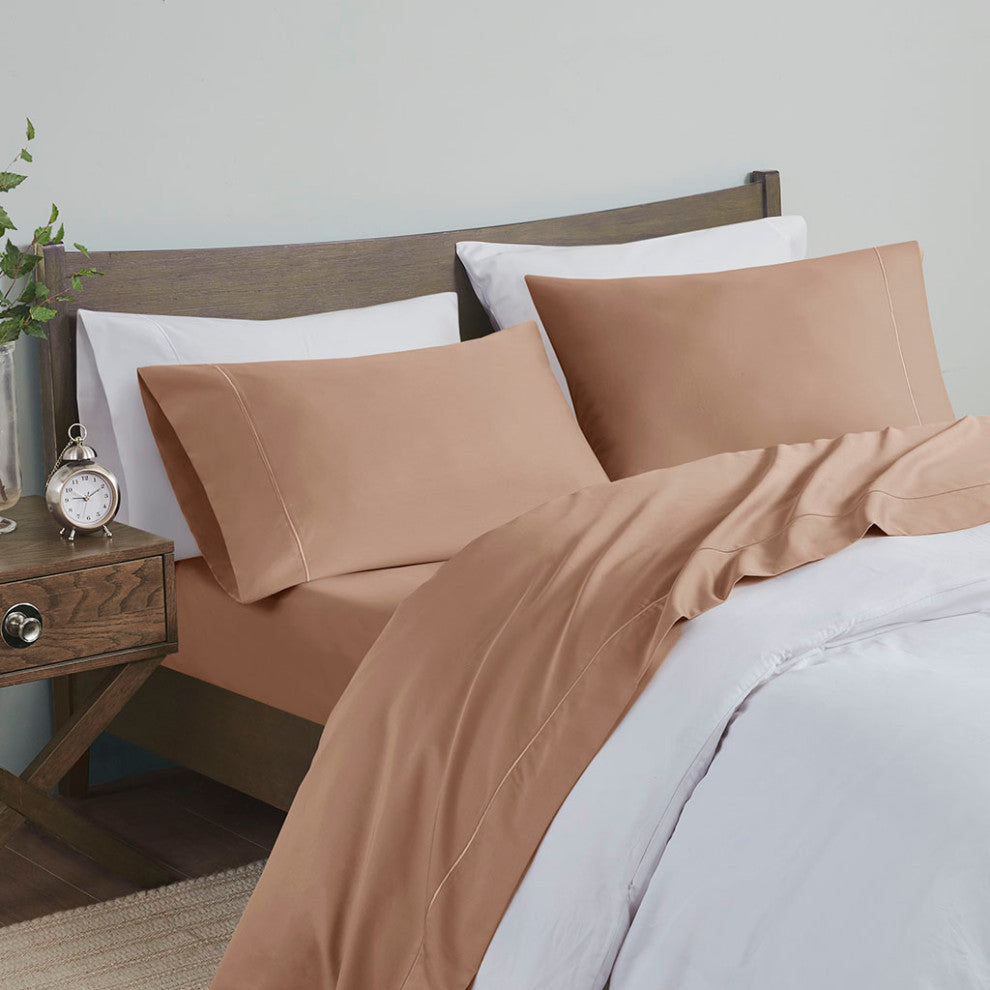 Beautyrest 600 Thread Count Cooling 4-Piece Sheet Set, Rose Gold Brown, King