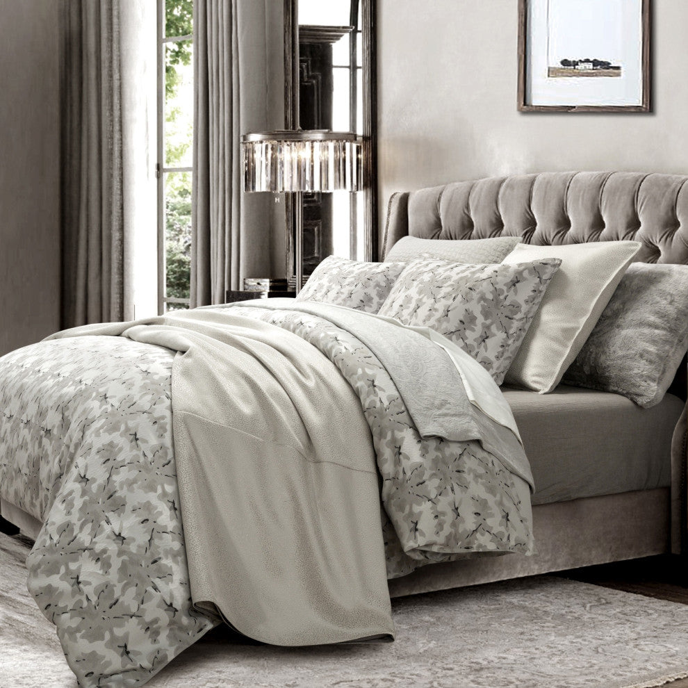 Marilyn Modern Bubble Comforter Set, 3PC, Gray, Super Queen