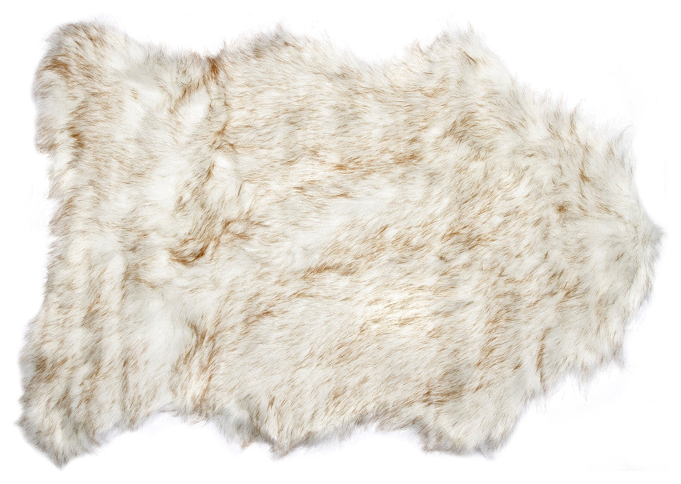 Gordon Faux Sheepskin Throw, 2'x3', Gradient Tan