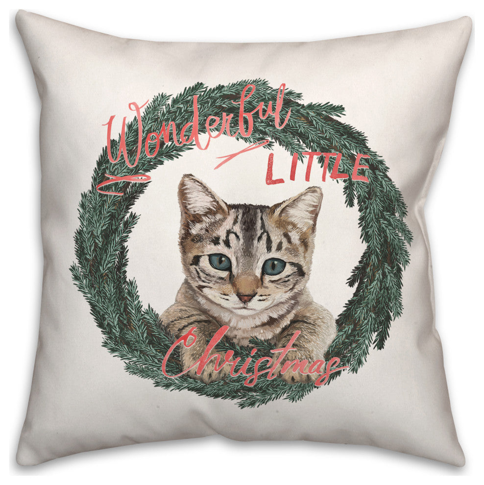 Kitten Wreath 16x16 Spun Poly Pillow