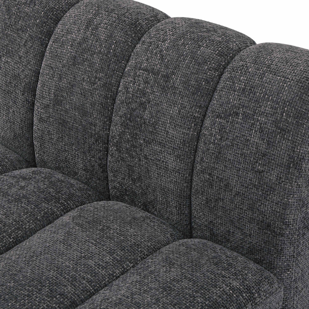 Quinn Chenille Upholstered 6-Piece L-Shaped Modular Sectional, Grey