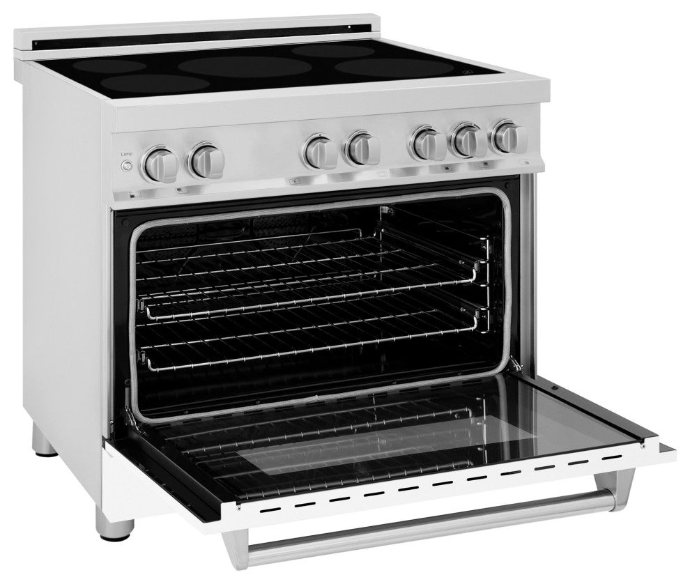 ZLINE 36" Induction Range, Stainless Steel With a Red Matte Door, RAIND-WM-36