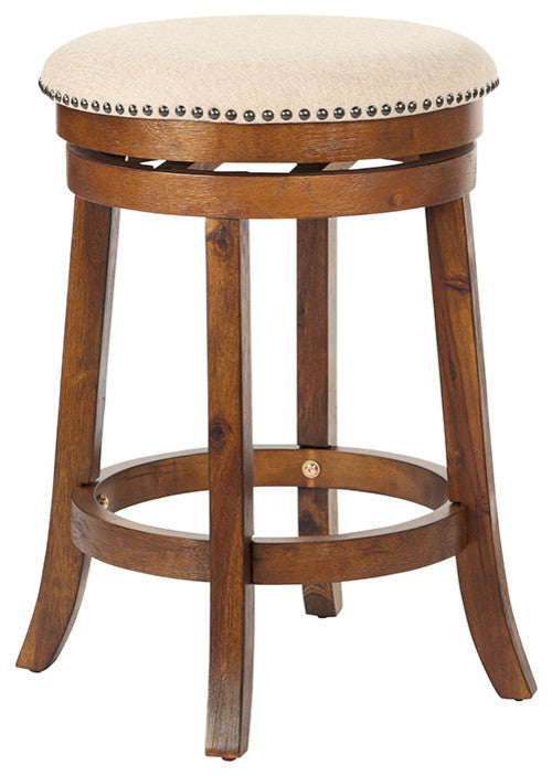 Backless Swivel Stool 26", Burnt Brown