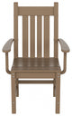 WestinTrends Patio Garden Poly Lumber Dining Arm Chair Indoor Outdoor Furniture, Weathered Wood