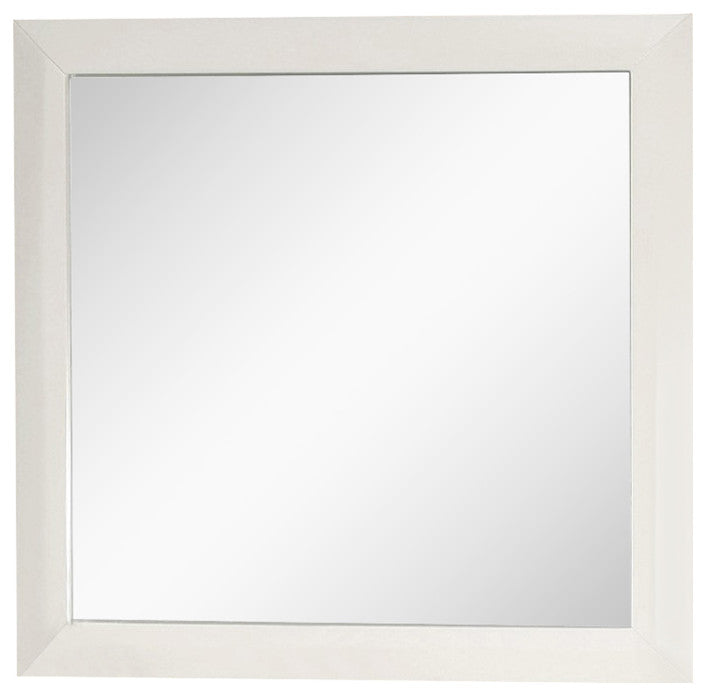 Solid Wood Frame Mirror, White