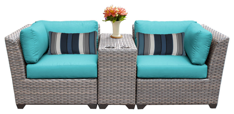 Florence 3 Piece Outdoor Wicker Patio Furniture Set 03b