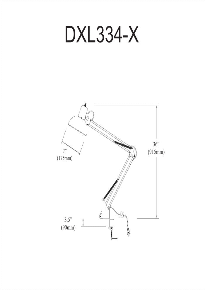 Dexter Clamp-on Task Lamp, White