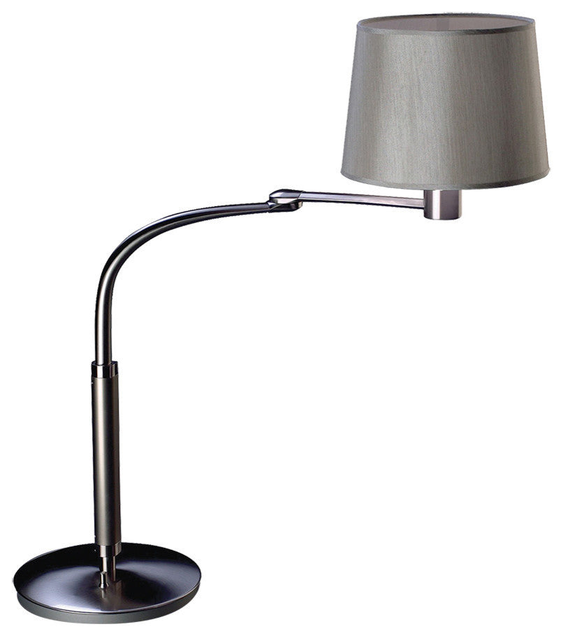 Jesco Tl616 Envisage Clubroom Table Lamp, Grey, Satin Nickel
