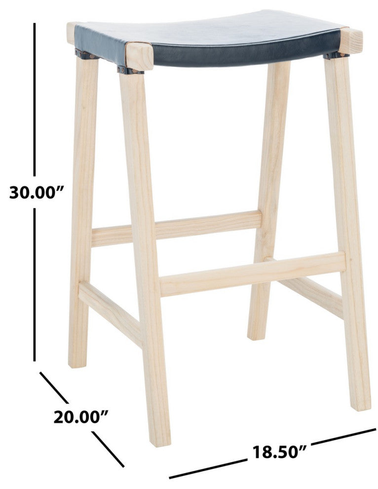 Safavieh Aariz Rectangle Barstool, Black/Natural