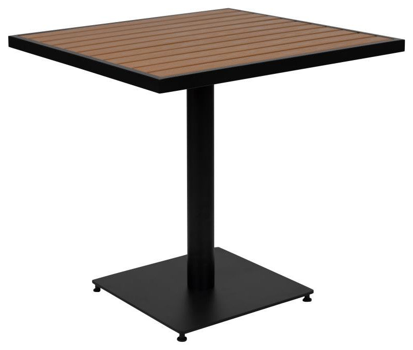 Lark 3 Piece Patio Dining Set-30" Square Table & 2 Stacking Club Chairs
