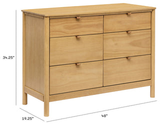 Bondi 6-Drawer Assembled Dresser, Honey