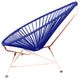 Junior Indoor/Outdoor Handmade Acapulco Chair, Deep Blue Weave, Copper Frame