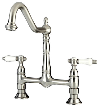 Kingston Brass Bridge Kitchen Faucet, Brushed Nickel