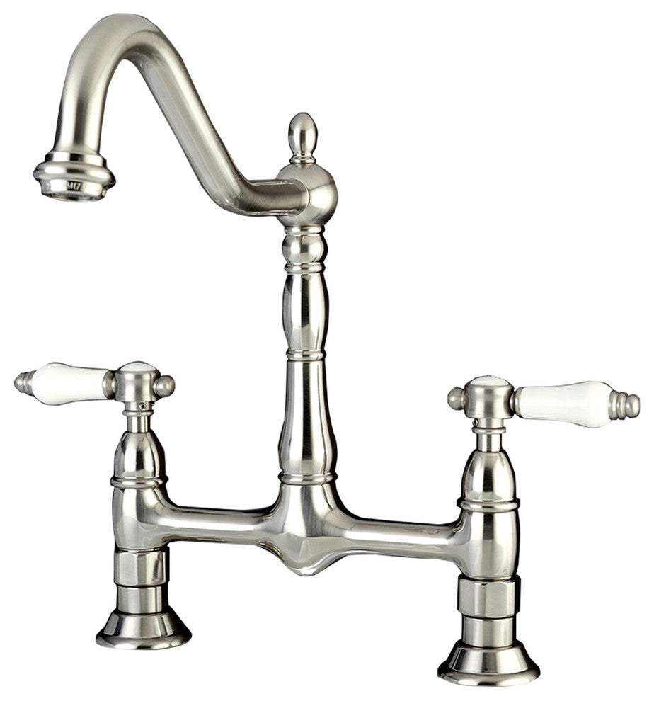 Kingston Brass Bridge Kitchen Faucet, Brushed Nickel