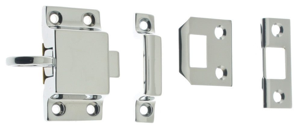 Genuine Solid Brass Transom Catch, Polished Chrome